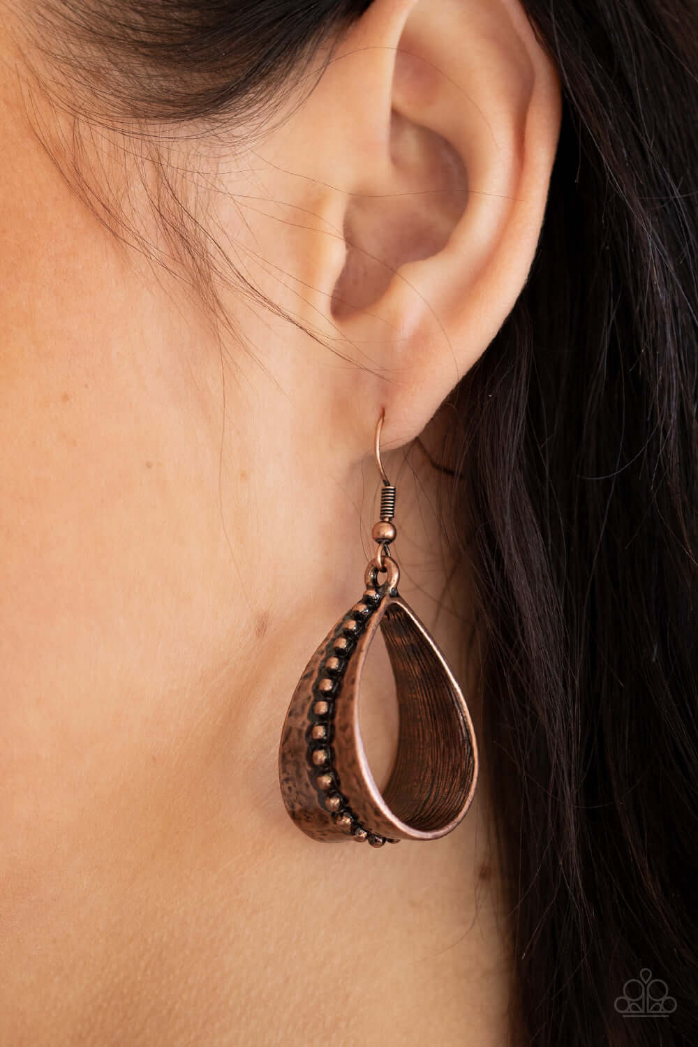 STIRRUP Some Trouble - Copper Paparazzi Accessories Earrings $5 Jewelry with Janet Morgan Earrings