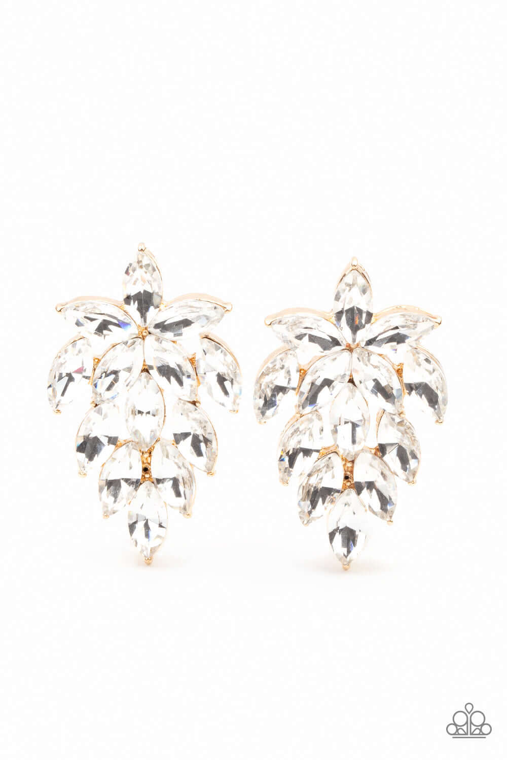 They See Me Glowin - Gold Paparazzi Accessories Earrings $5 Jewelry with Janet Morgan Earrings