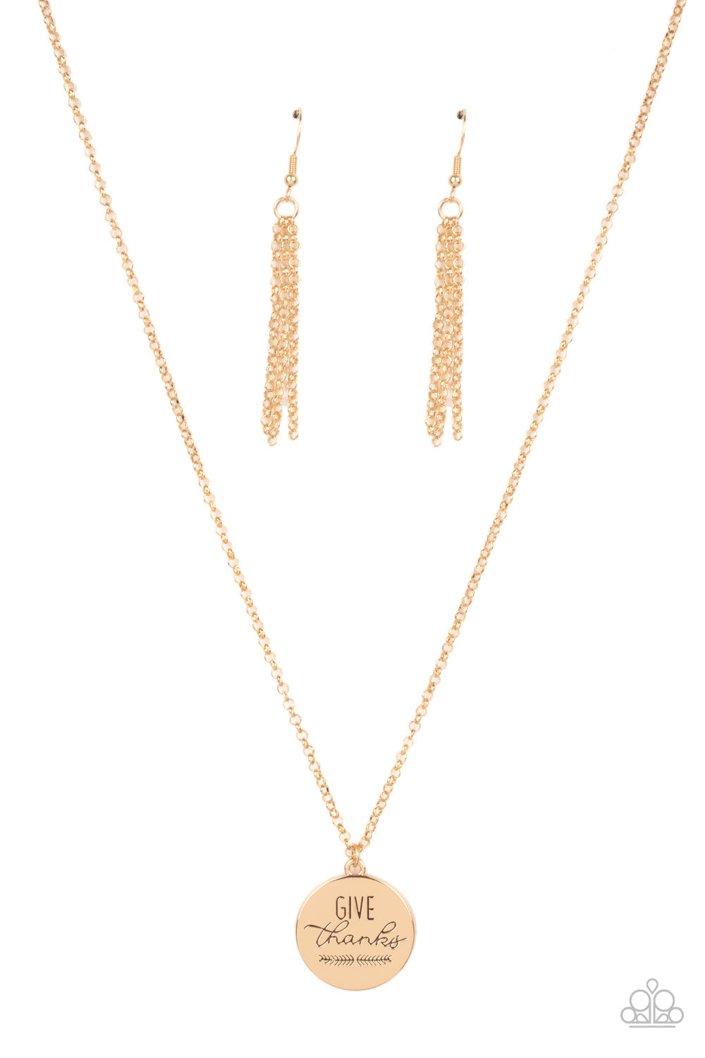 Give Thanks - Gold Paparazzi Accessories Necklace $5 Jewelry with Janet Morgan Necklaces