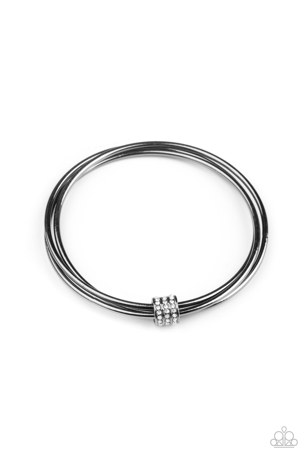 Roll Out The Rhinestones - Black Paparazzi Accessories Bracelet $5 Jewelry with Janet Morgan Bracelets
