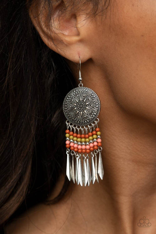 Sun Warrior - Multi Paparazzi Accessories Earrings $5 Jewelry with Janet Morgan Earrings