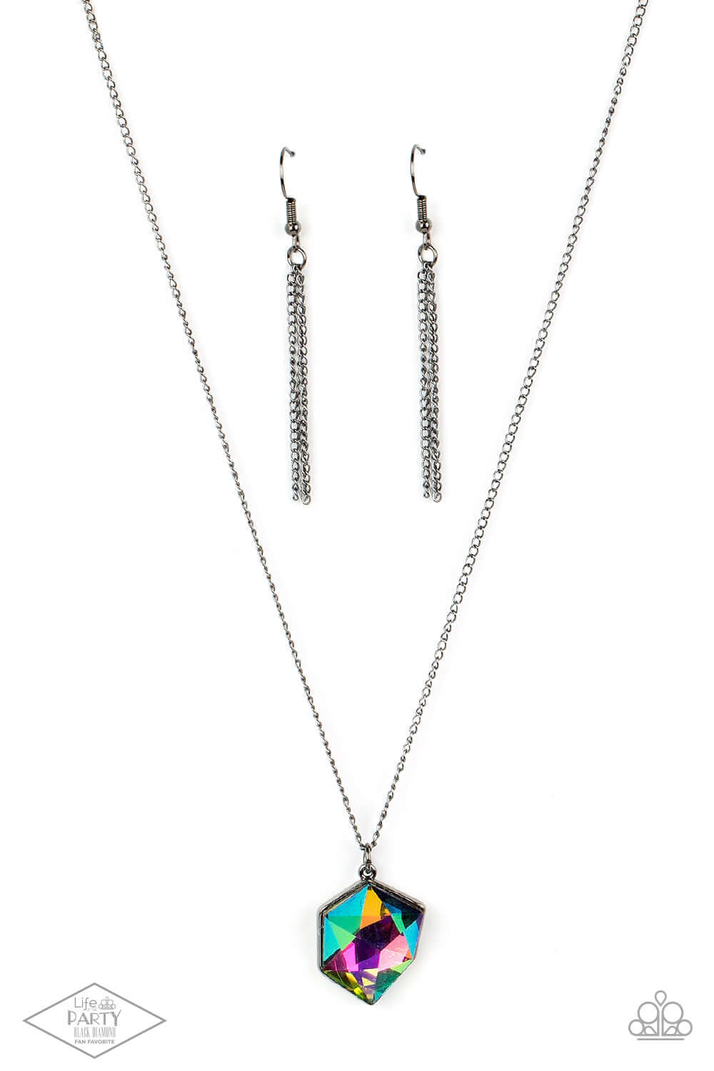 Stellar Serenity - Multi Oil Spill Gunmetal Paparazzi Necklace $5 Jewelry with Janet Morgan Necklace