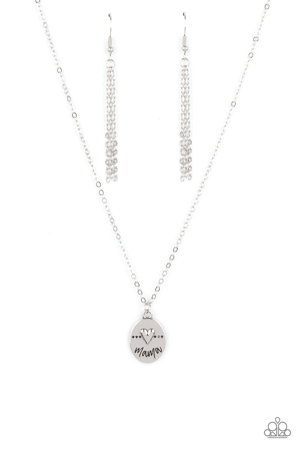They Call Me Mama - Silver Paparazzi Accessories Necklace $5 Jewelry with Janet Morgan Necklaces
