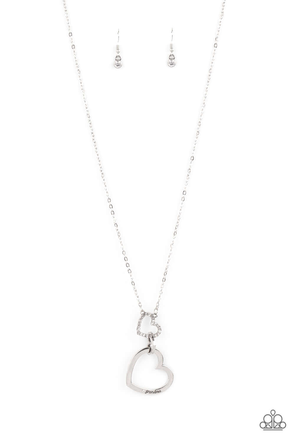 Grandma Glow - White Heart Paparazzi Necklace $5 Jewelry with Janet Morgan Necklaces