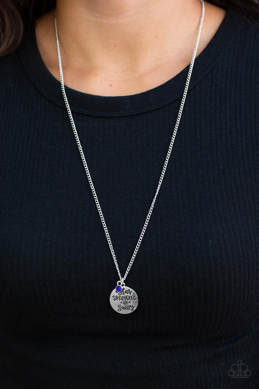 Star-Spangled Sass - Blue Paparazzi Accessories Necklace $5 Jewelry with Janet Morgan Necklace