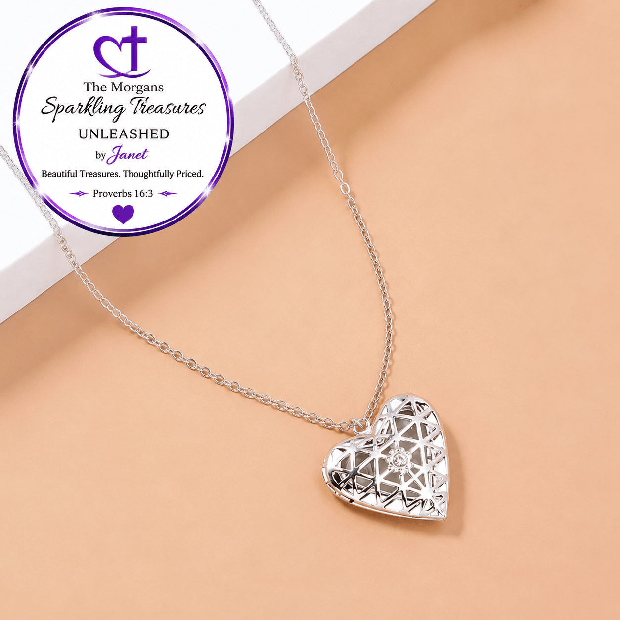 Heaven's Light™ Luminous Heart Necklace Accessories,Glow,Luminous,Necklace,Short Necklace,Silver,Silver Accents,Silver Jewelry,UNLEASHED COLLECTION
