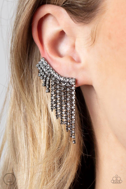 Thunderstruck Sparkle - Paparazzi Accessories Black Earrings $5 Jewelry with Janet Morgan Earrings