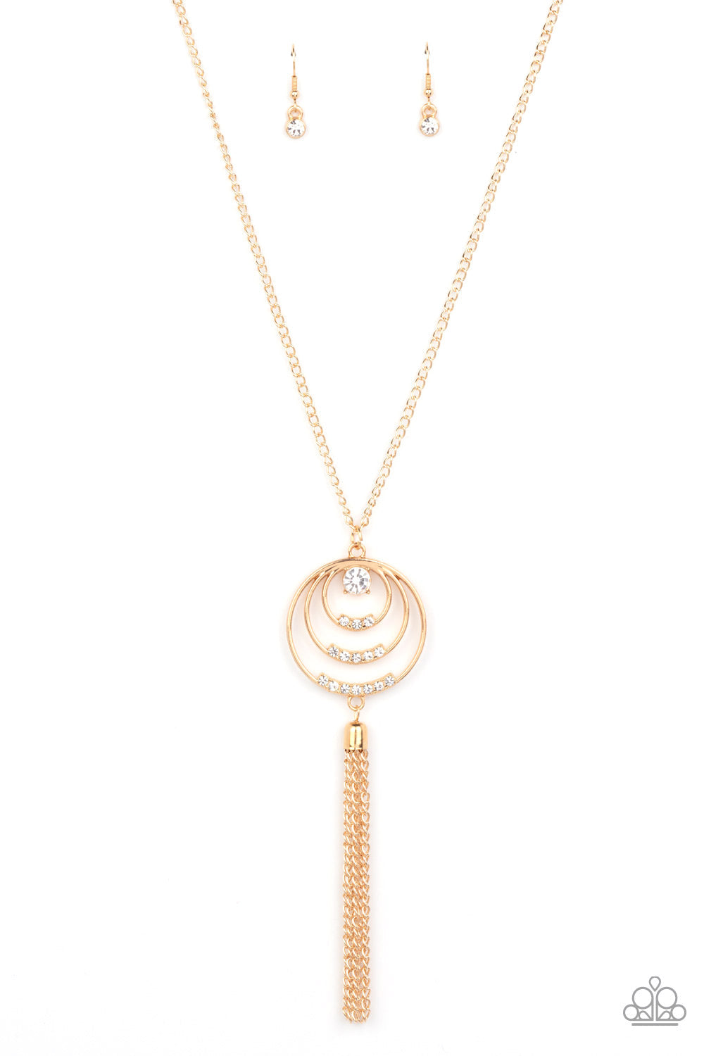 Spiraling Sparkle - Gold Paparazzi Accessories Necklace $5 Jewelry with Janet Morgan Necklaces