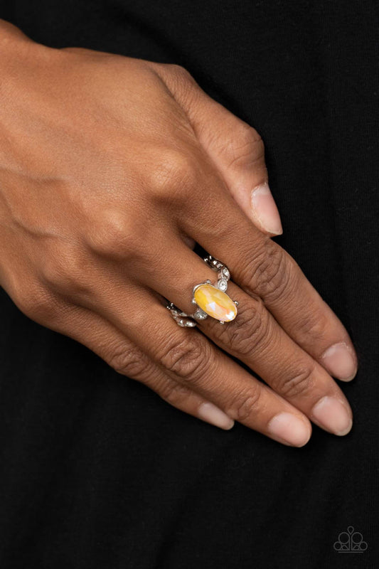 Stellar Sensation - Paparazzi Accessories Yellow Ring $5 Jewelry with Janet Morgan rings