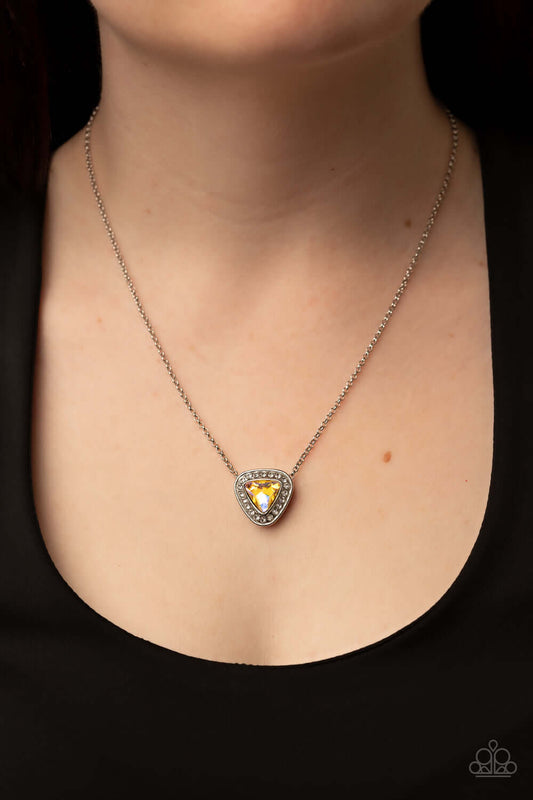The Whole Package - Yellow Paparazzi Accessories Necklace $5 Jewelry with Janet Morgan Necklaces