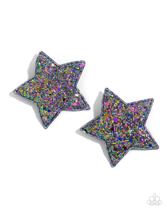 SUPERSTAR Power - Multi Paparazzi Star Hair Clip $5 Jewelry with Janet Morgan Hair Accessories