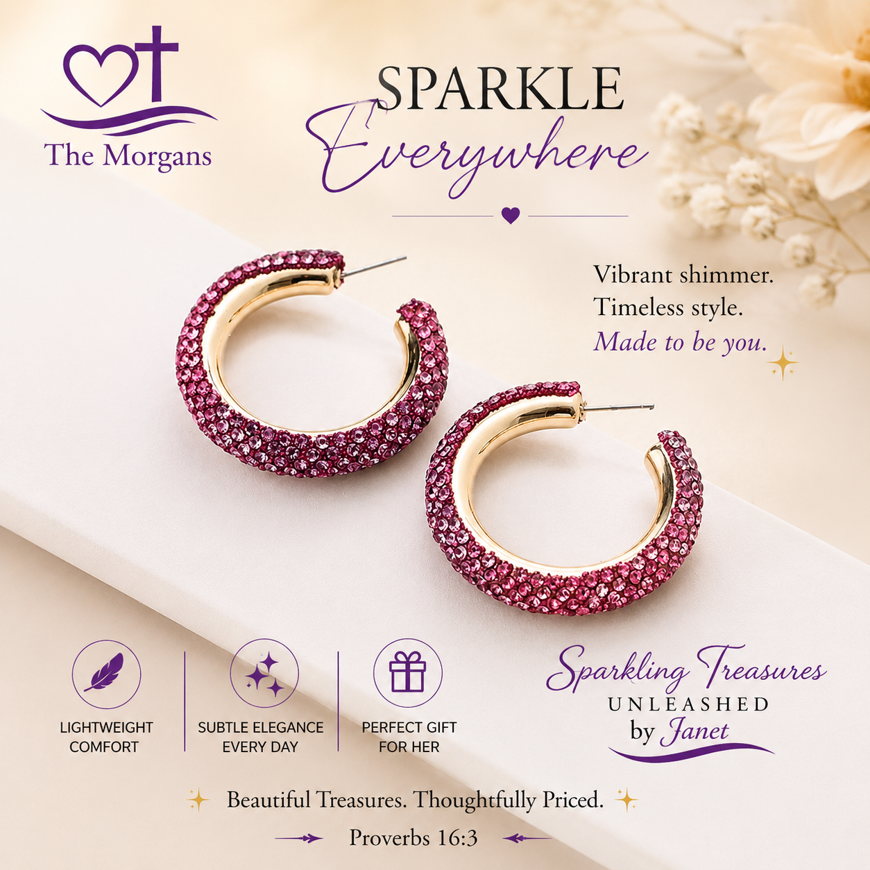 Brilliant Blush Sparkle Earrings