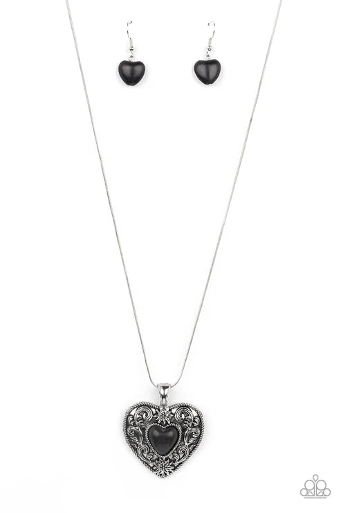 Wholeheartedly Whimsical - Black ♥ Necklace