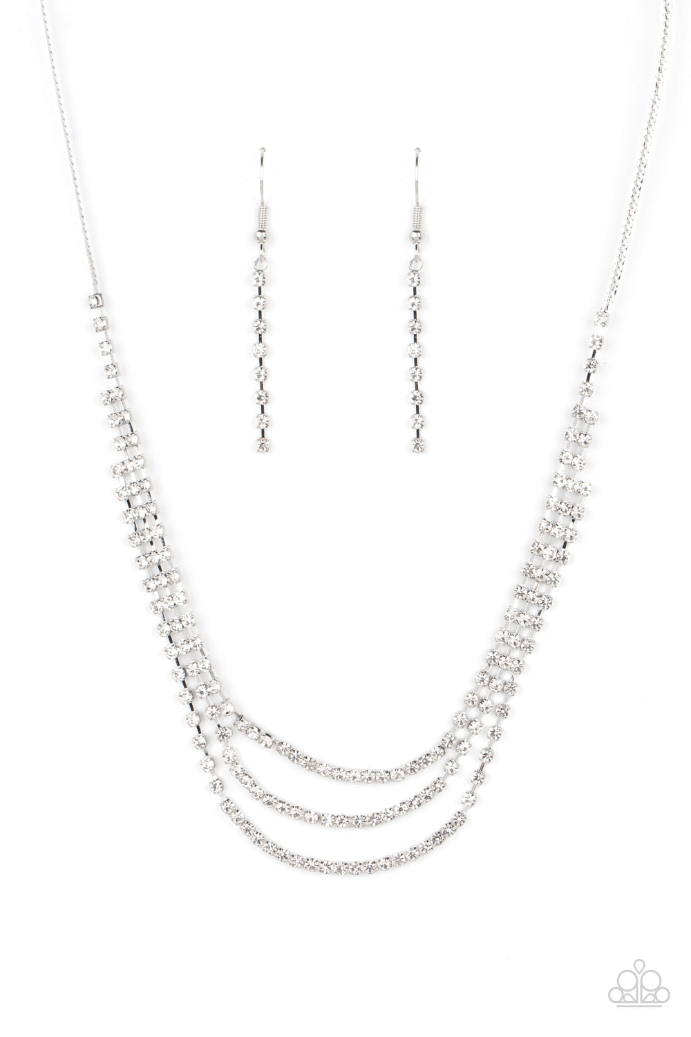 Surreal Sparkle - Paparazzi Accessories White Necklace $5 Jewelry with Janet Morgan Necklace