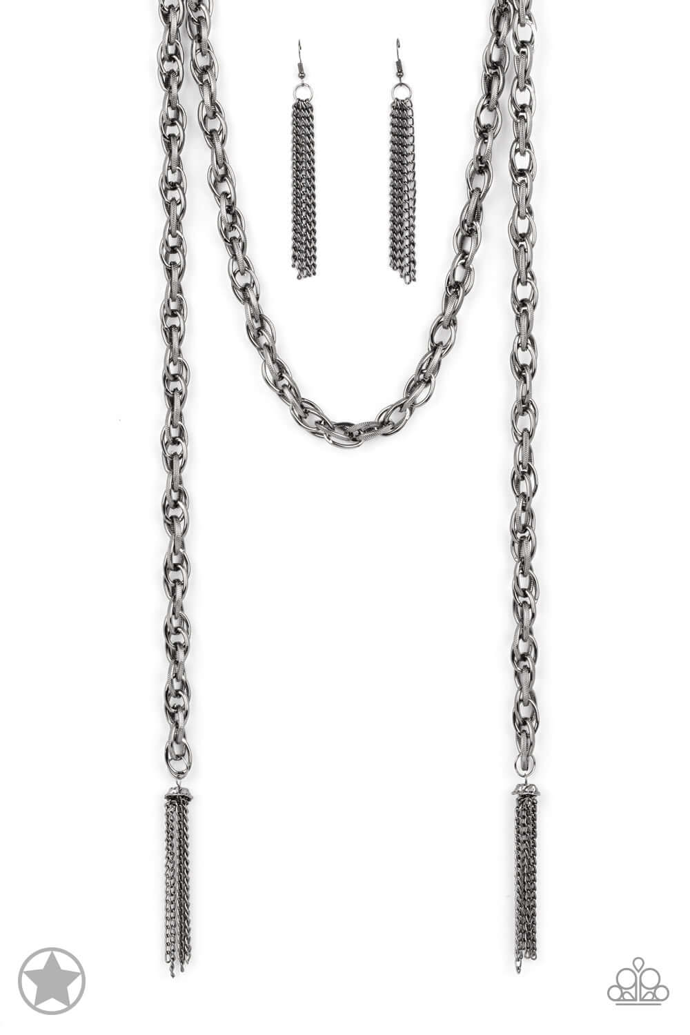 SCARFed for Attention - Gunmetal Paparazzi Accessories Necklace $5 Jewelry with Janet Morgan Necklaces