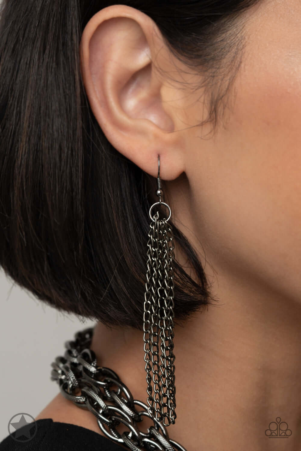 SCARFed for Attention - Gunmetal Paparazzi Accessories Necklace $5 Jewelry with Janet Morgan Necklaces