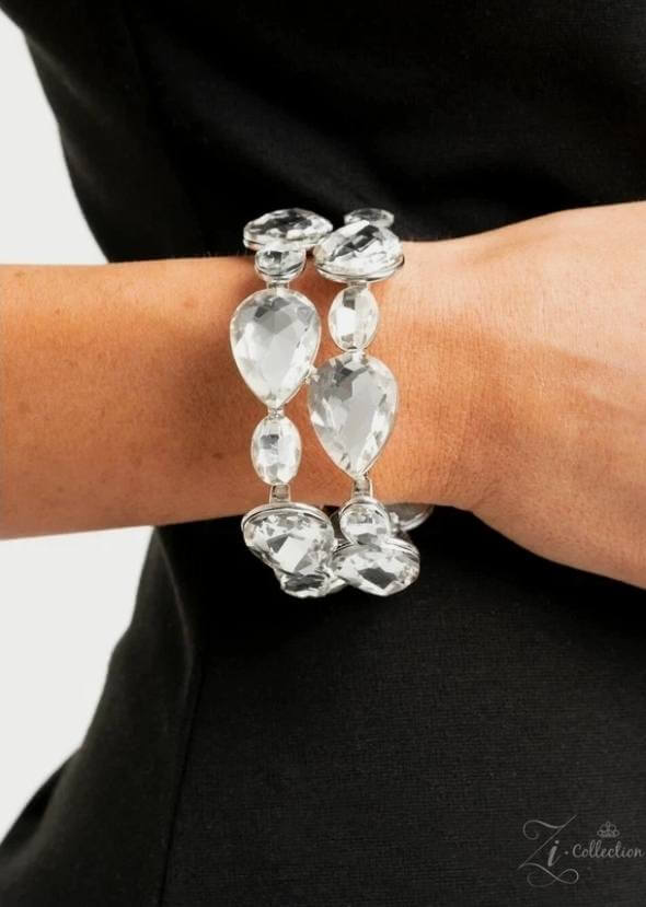 Destined to Dazzle Zi Collection Bracelet Accessories,Bracelet,Silver,White rhinestones,Zi Bracelet