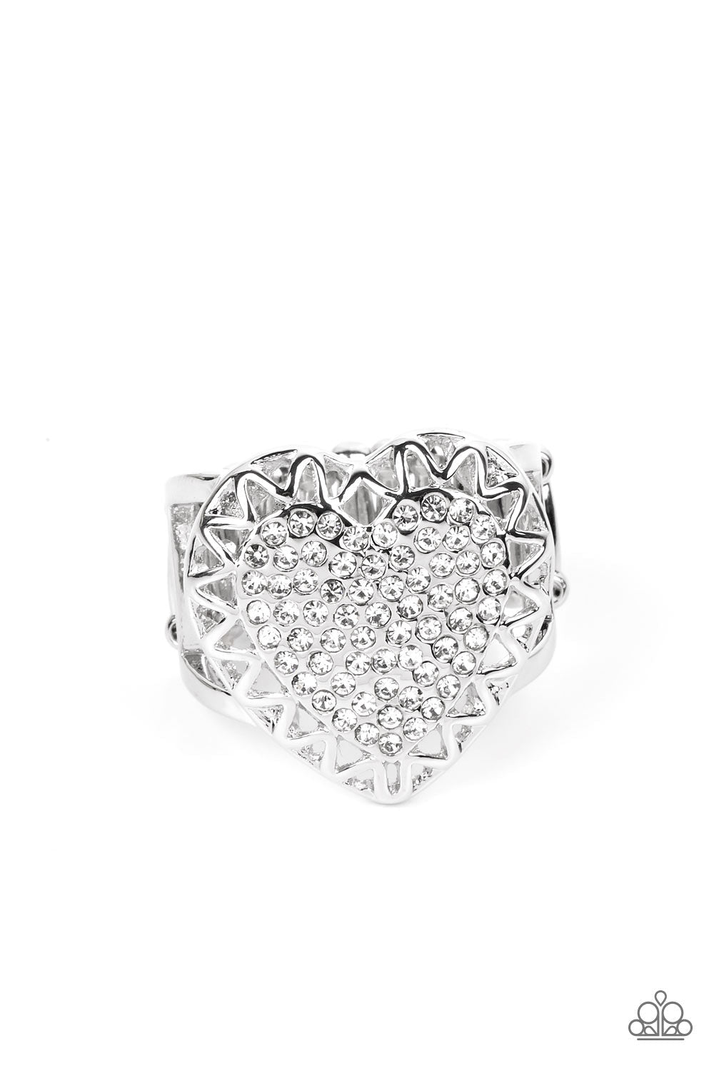 Romantic Escape - White Paparazzi Accessories Ring $5 Jewelry with Janet Morgan rings