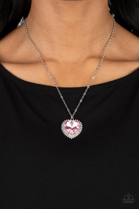 Sweethearts Stroll - Pink Paparzzi Accessories Necklace $5 Jewelry with Janet Morgan Necklace