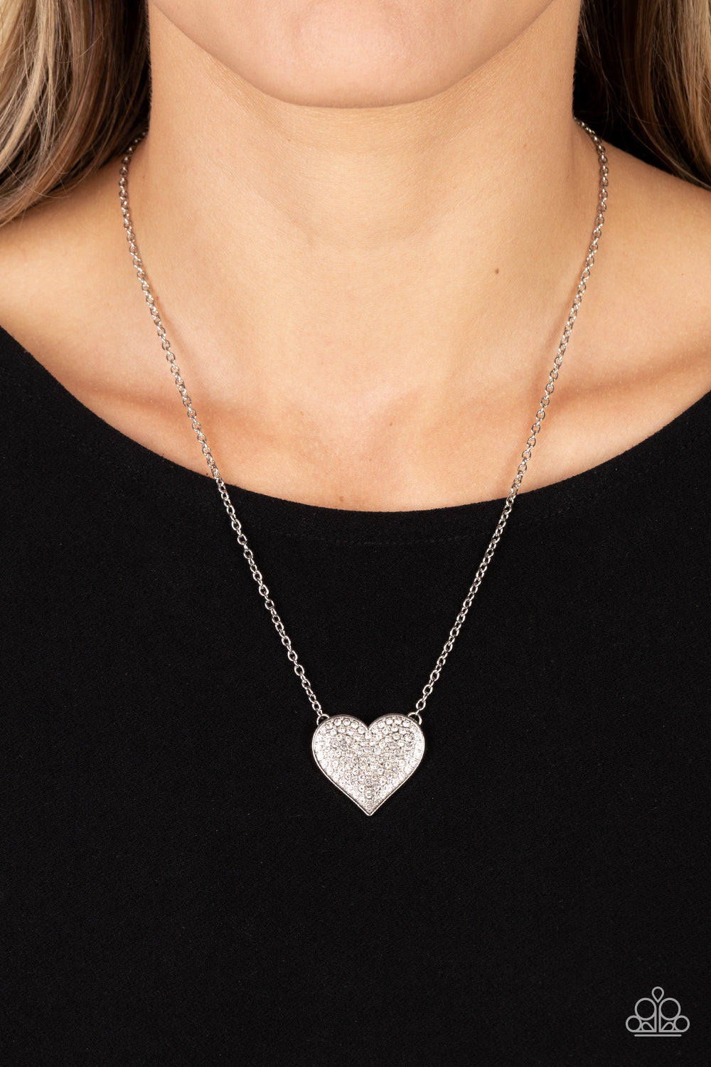 Spellbinding Sweetheart - White Paparazzi Accessories Necklace $5 Jewelry with Janet Morgan Necklace