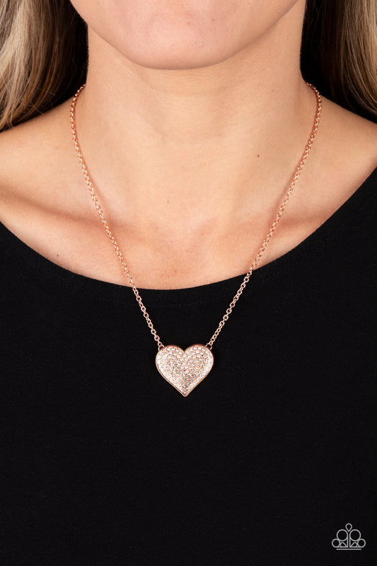 Spellbinding Sweetheart - Copper Paparazzi Accessories Necklace $5 Jewelry with Janet Morgan Necklaces