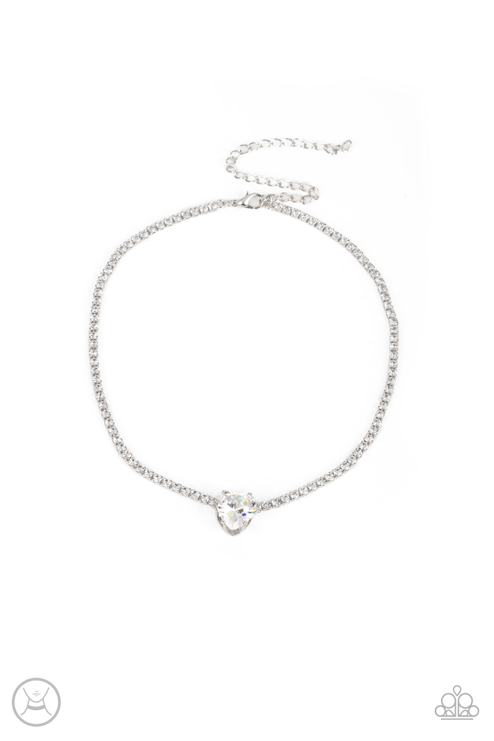 Flirty Fiancé - Paparazzi Accessories White Heart Necklace $5 Jewelry with Janet Morgan Necklace