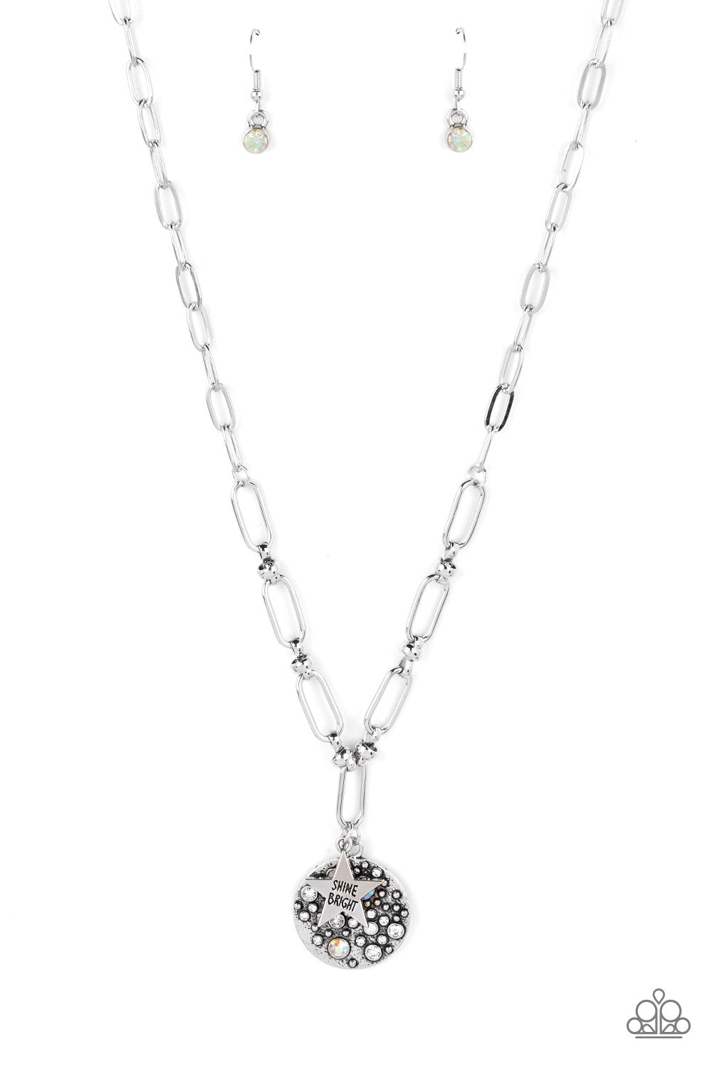 Stardust Saucer - Paparazzi Accessories White Necklace $5 Jewelry with Janet Morgan Necklace