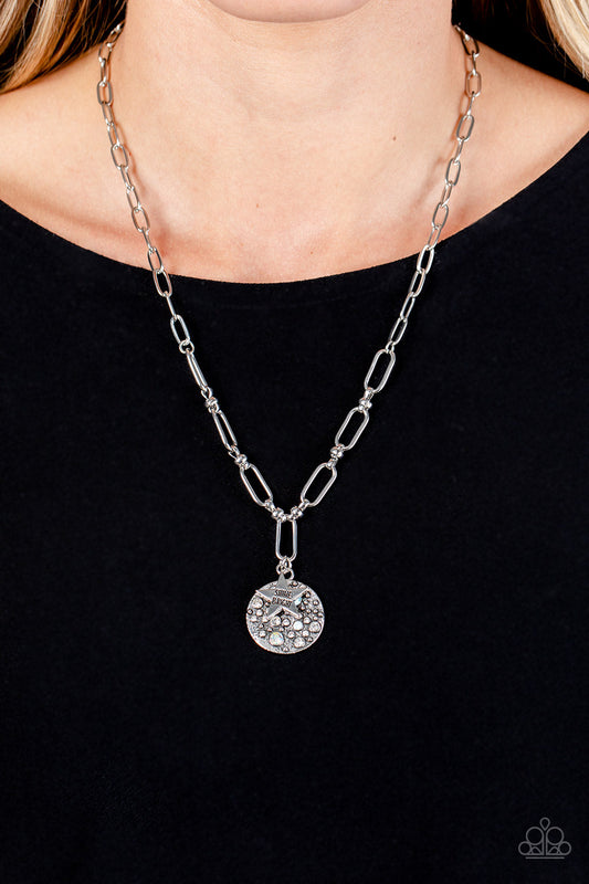 Stardust Saucer - Paparazzi Accessories White Necklace $5 Jewelry with Janet Morgan Necklace