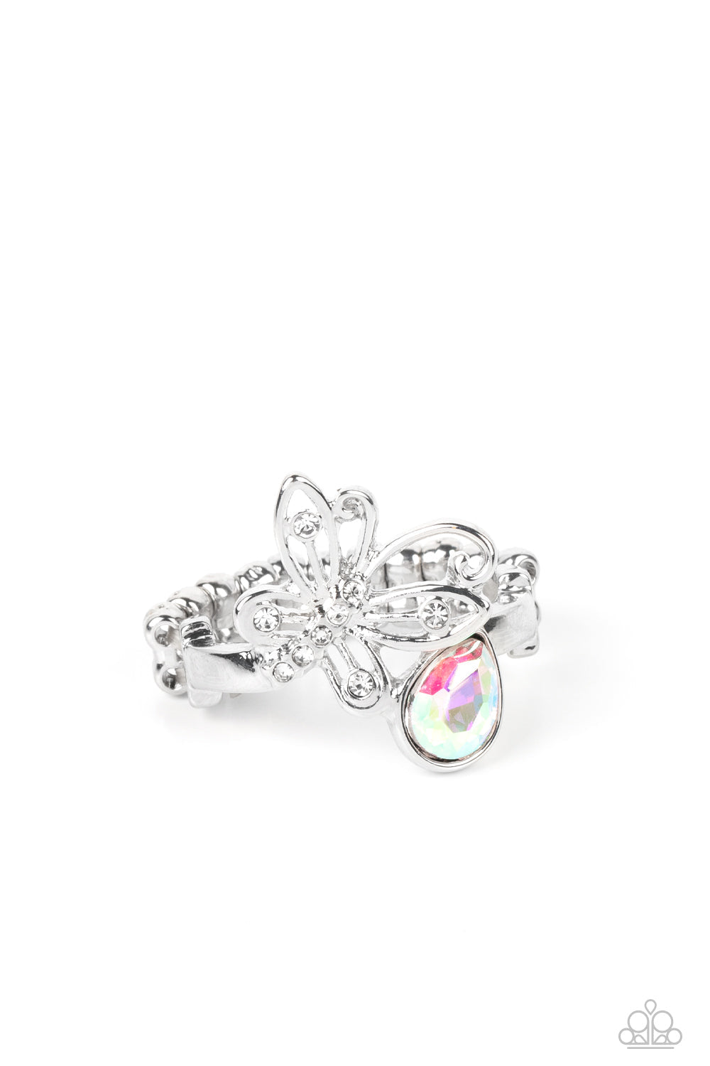 Flawless Flutter - Multi Paparazzi Accessories Ring $5 Jewelry with Janet Morgan rings