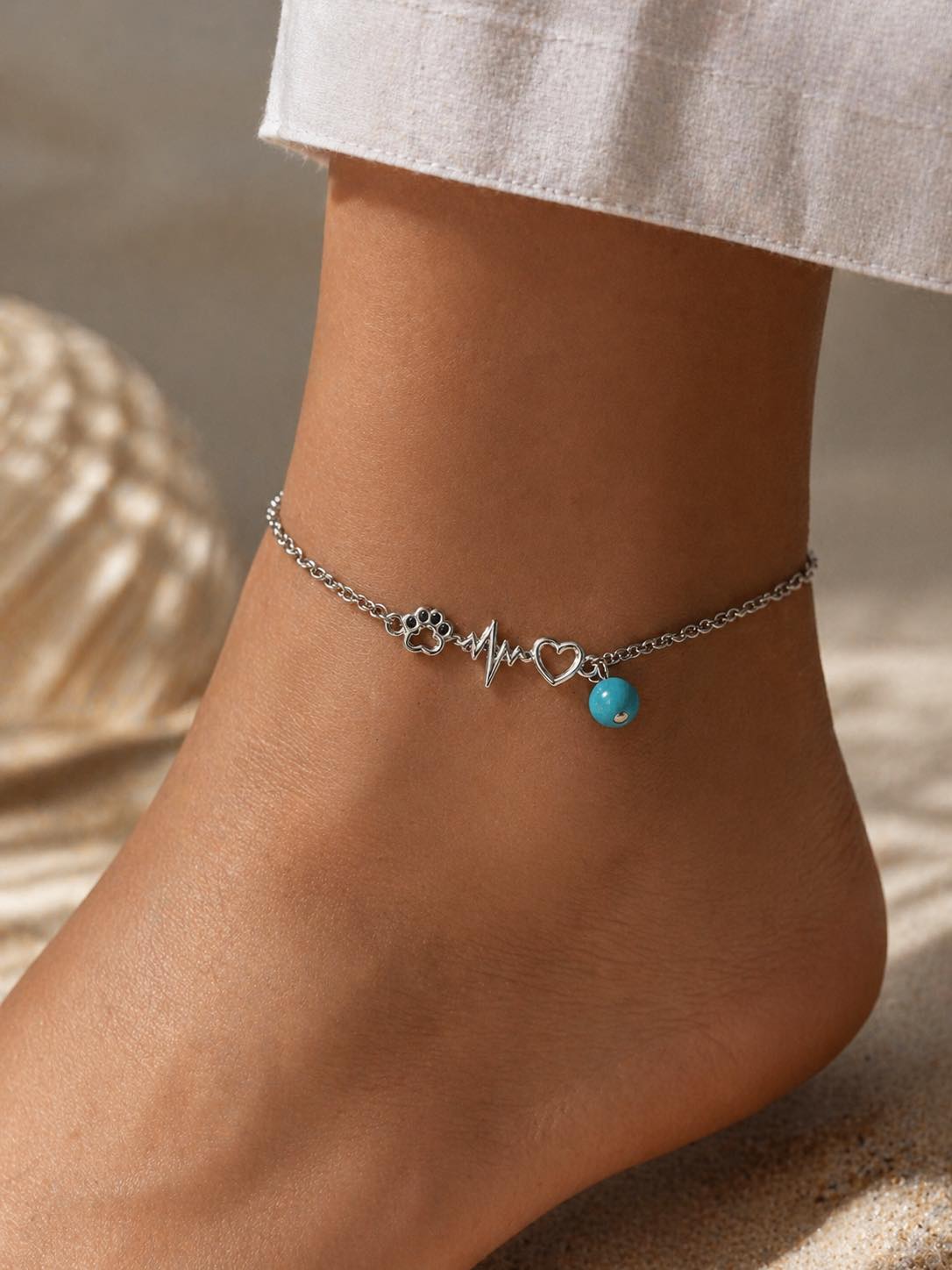 Paws and Heartbeats Anklet