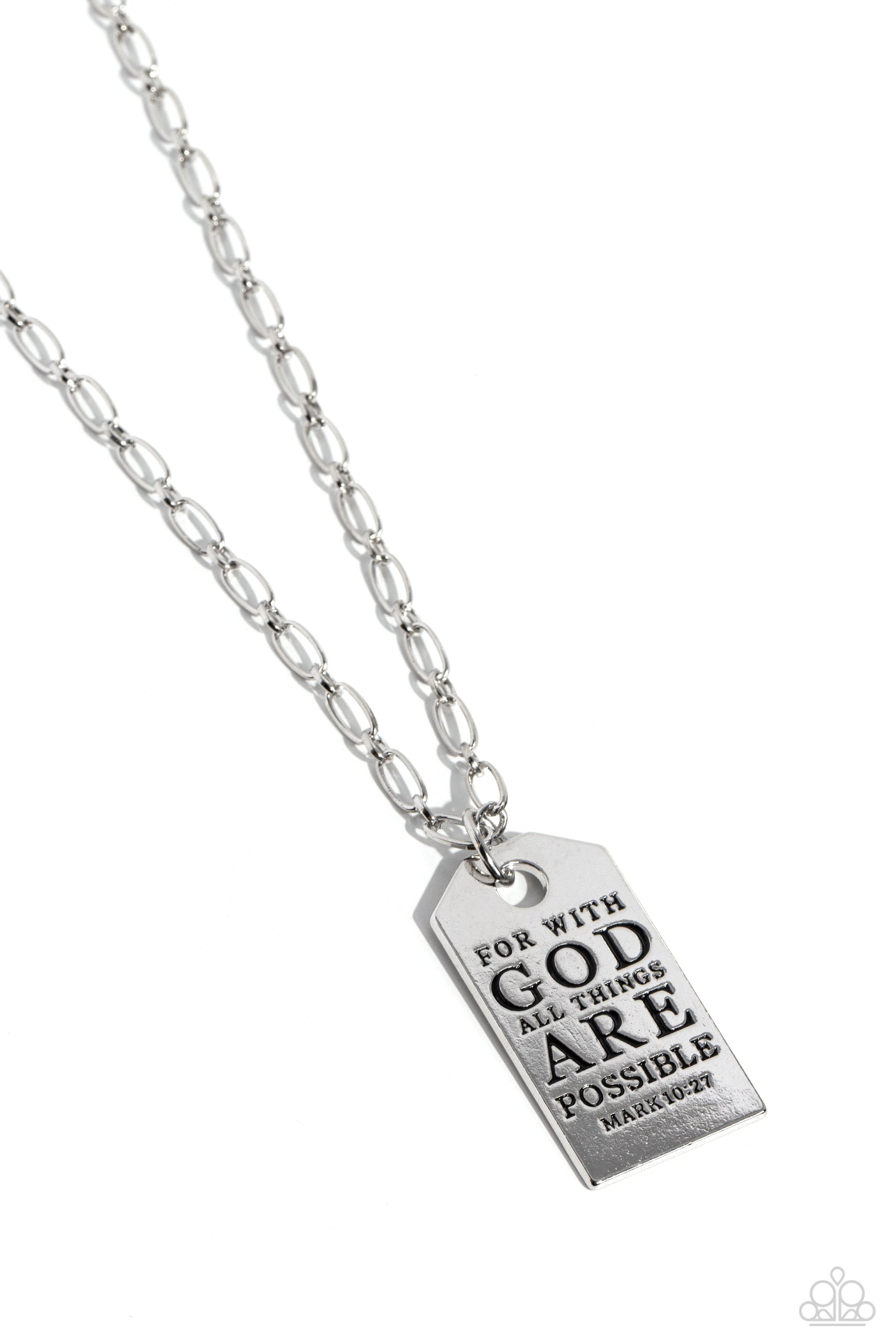 TMST Bling Possible Pendant - Silver Paparazzi Inspirational Faith Necklace