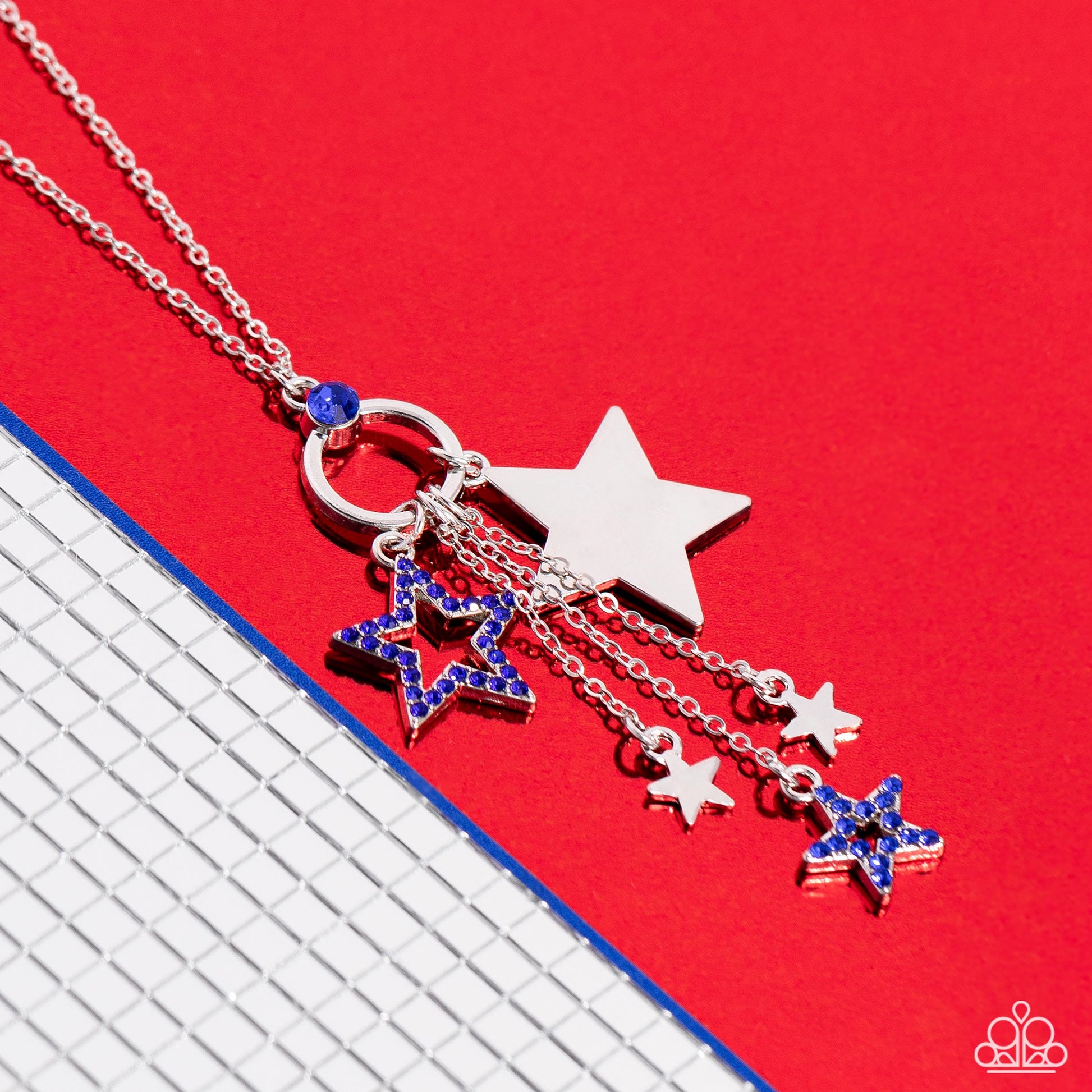 Starry Statutes - Blue Paparazzi Necklace with Stars $5 Jewelry with Janet Morgan Necklaces