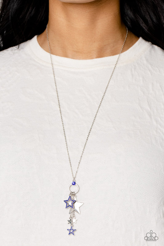Starry Statutes - Blue Paparazzi Necklace with Stars $5 Jewelry with Janet Morgan Necklaces