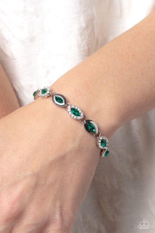 Some Serious Sparkle - Green Paparazzi Bracelet $5 Jewelry with Janet Morgan Bracelets