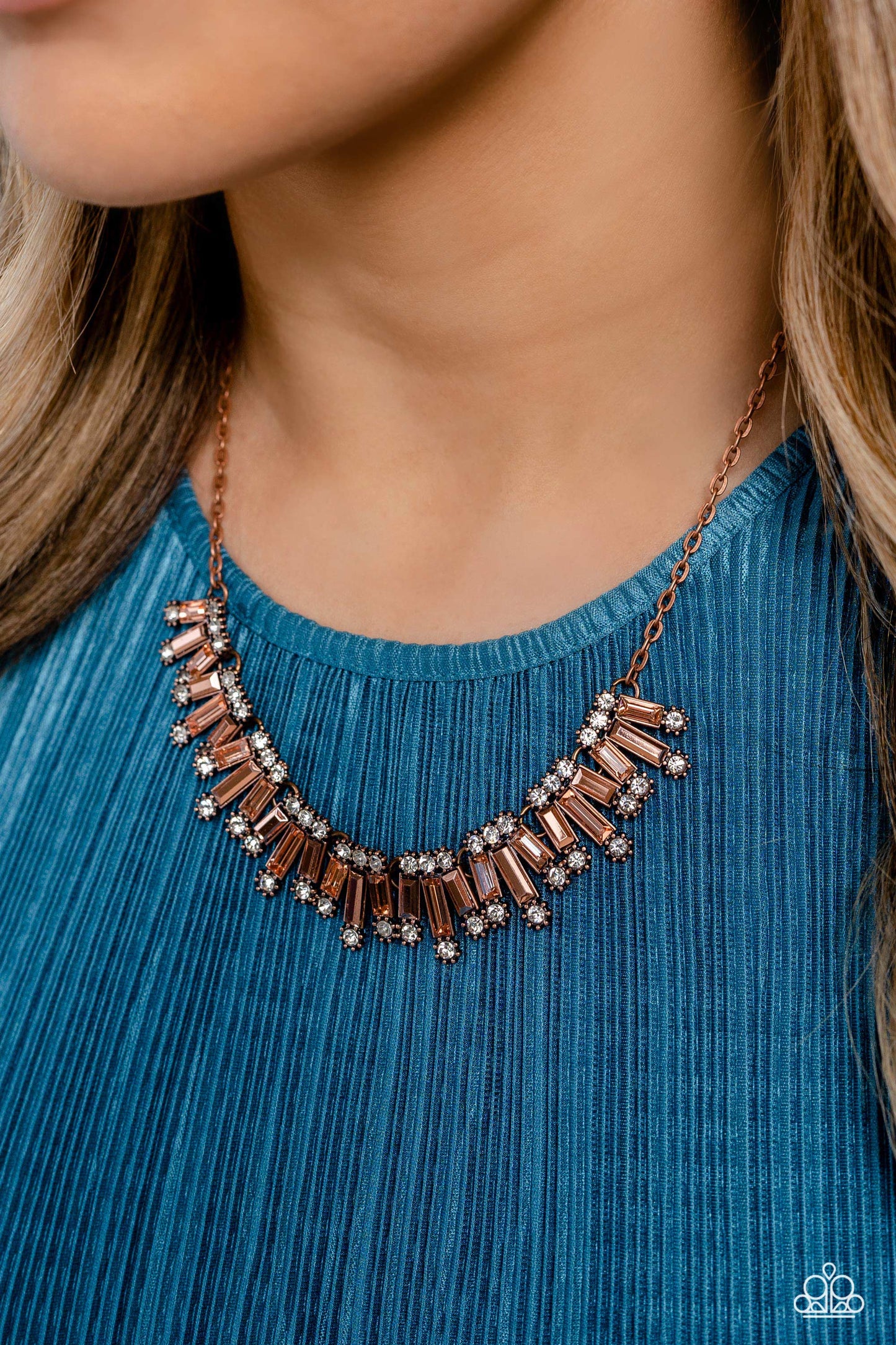 Sunburst Season - Copper Paparazzi Necklace $5 Jewelry with Janet Morgan Necklaces