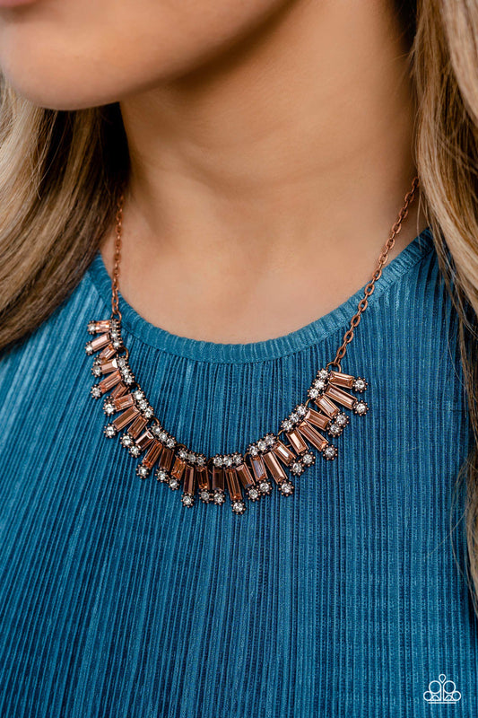 Sunburst Season - Copper Paparazzi Necklace $5 Jewelry with Janet Morgan Necklaces