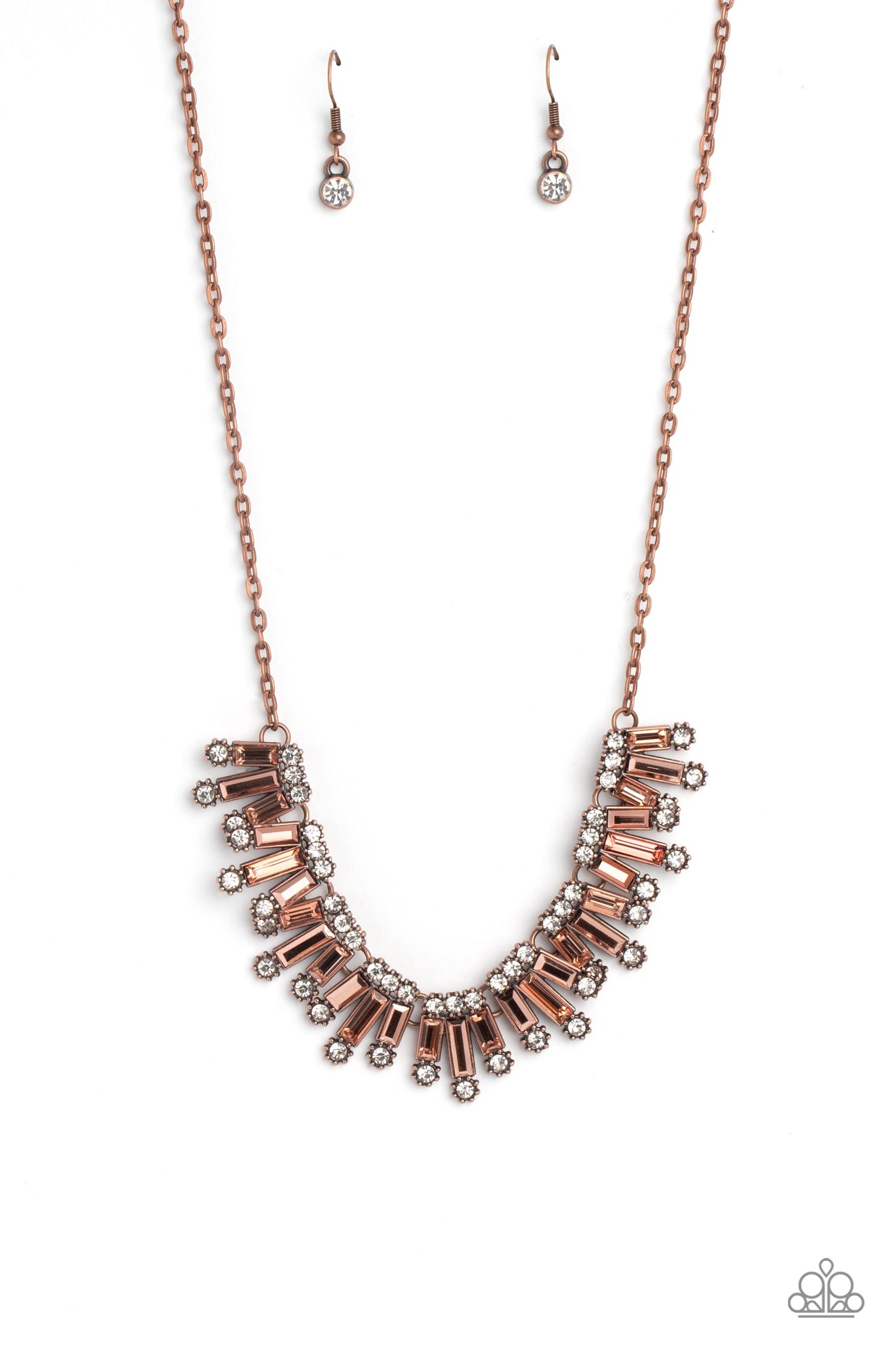 Sunburst Season - Copper Paparazzi Necklace $5 Jewelry with Janet Morgan Necklaces