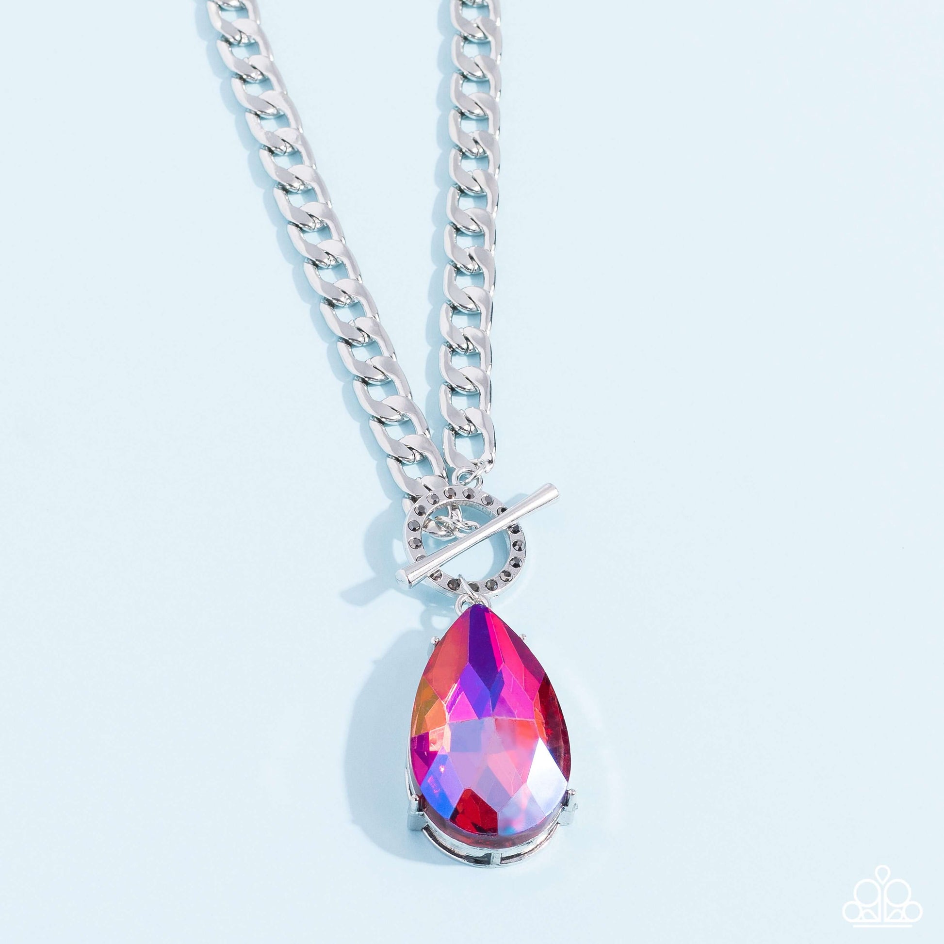 TMST Bling Edgy Exaggeration - Pink Paparazzi Accessories Necklace Life of the Party May 2023