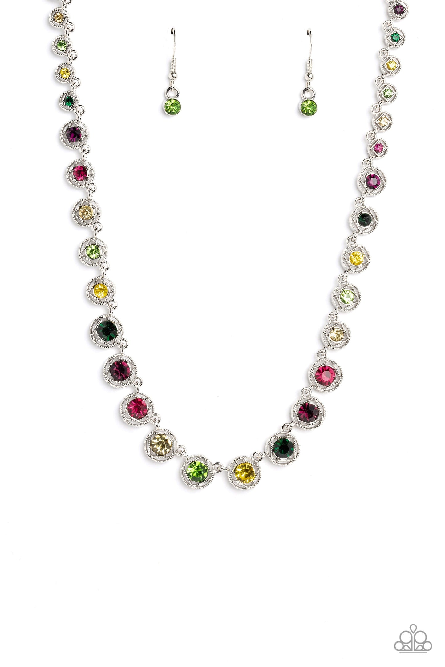 Kaleidoscope Charm - Multi Paparazzi Accessories Necklace $5 Jewelry with Janet Morgan Necklaces
