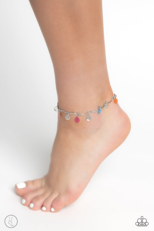 Smiley Sensation - Multi Paparazzi Accessories Anklet $5 Jewelry with Janet Morgan Anklet