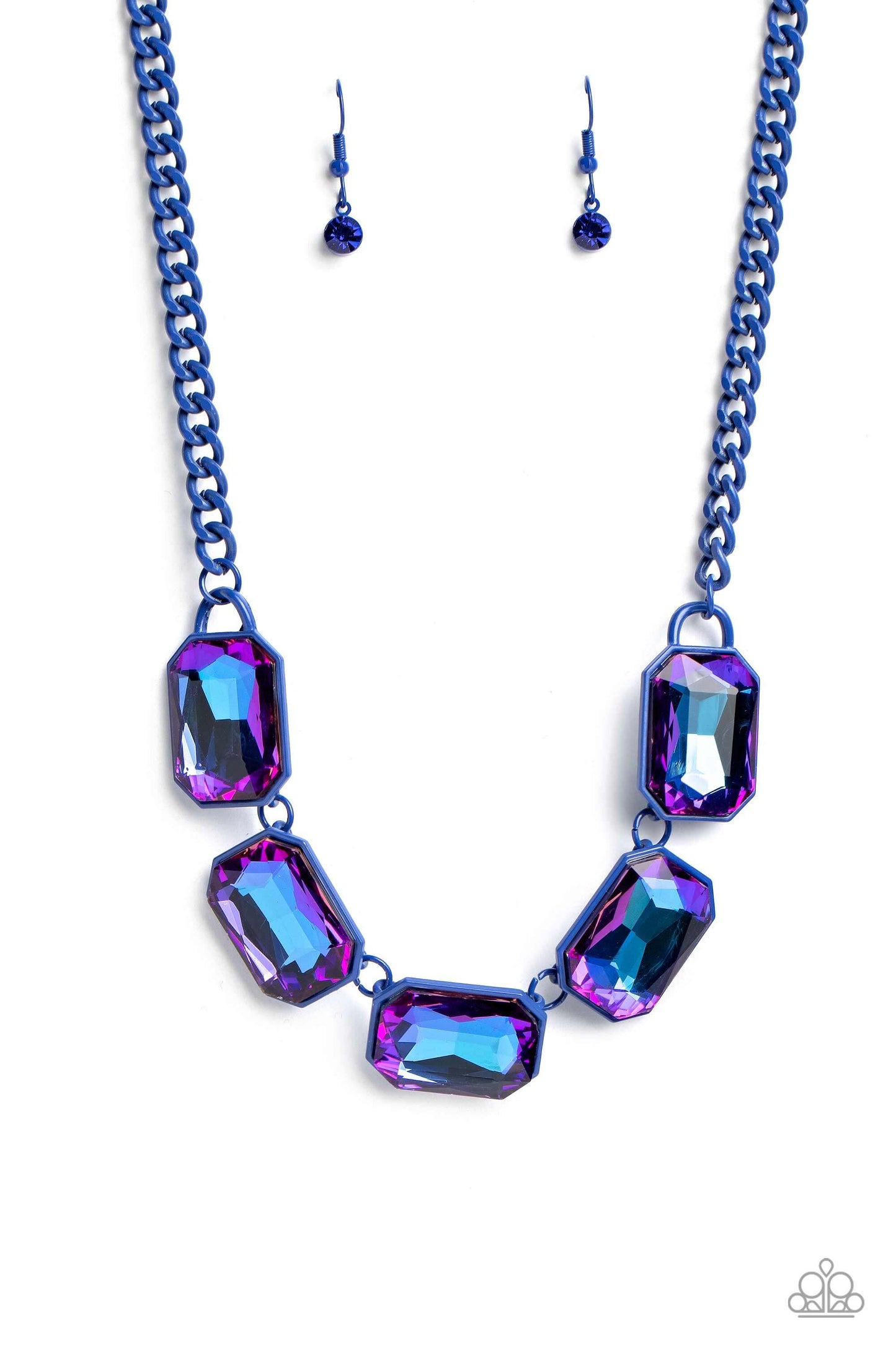 Emerald City Couture - Blue Paparazzi Necklace Life of the Party $5 Jewelry with Janet Morgan Necklaces