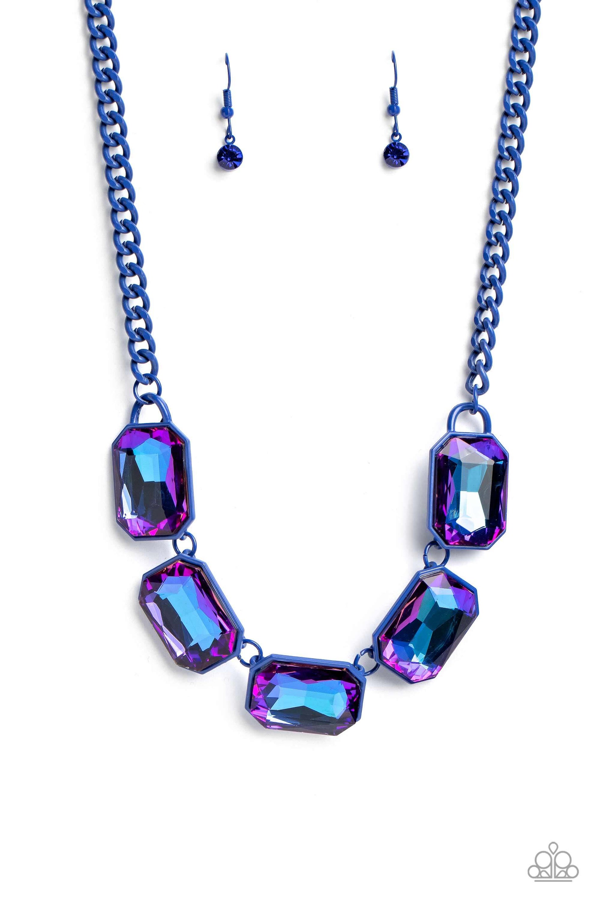 Emerald City Couture - Blue Paparazzi Necklace Life of the Party $5 Jewelry with Janet Morgan Necklaces