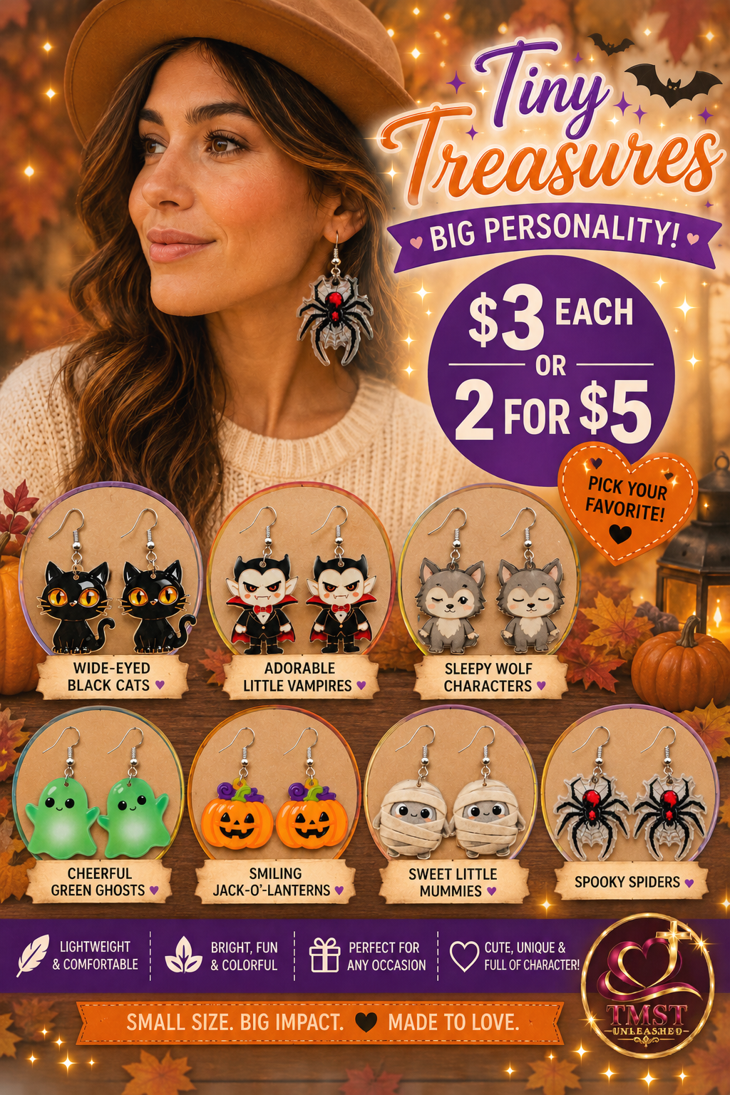 Tiny Treasure Halloween Earrings