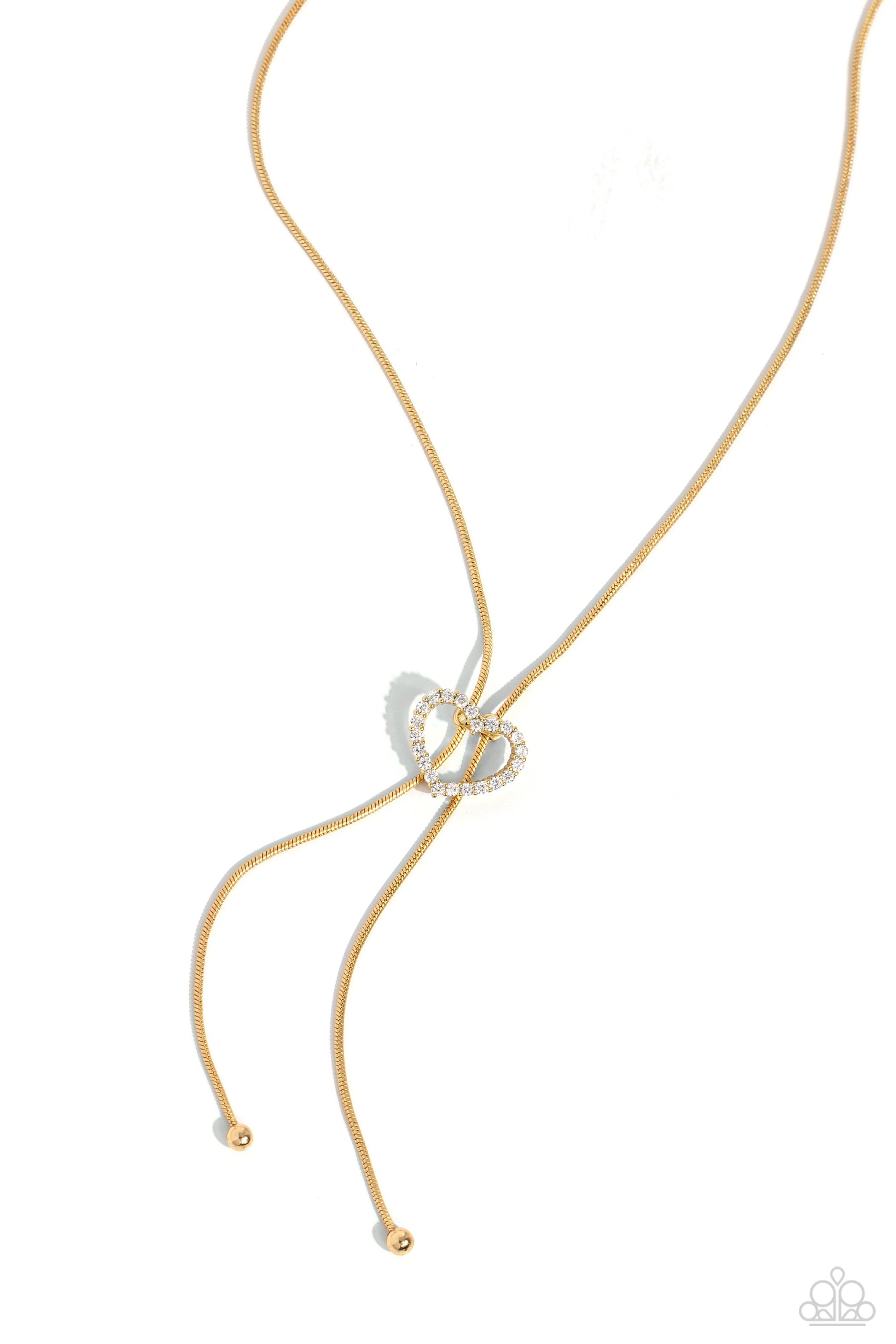 Tempting Tassel - Gold Paparazzi Heart Slip Knot Necklace $5 Jewelry with Janet Morgan Necklaces