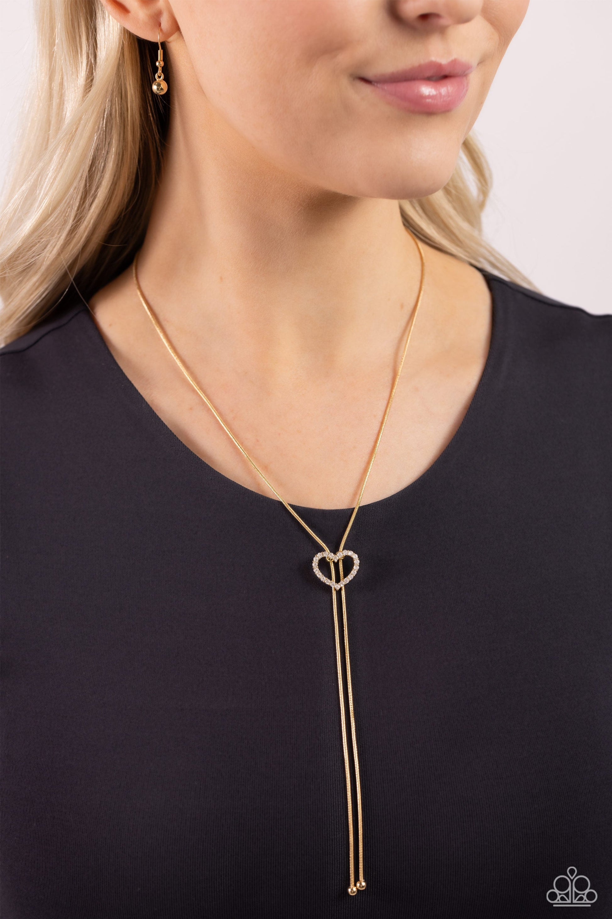 Tempting Tassel - Gold Paparazzi Heart Slip Knot Necklace $5 Jewelry with Janet Morgan Necklaces