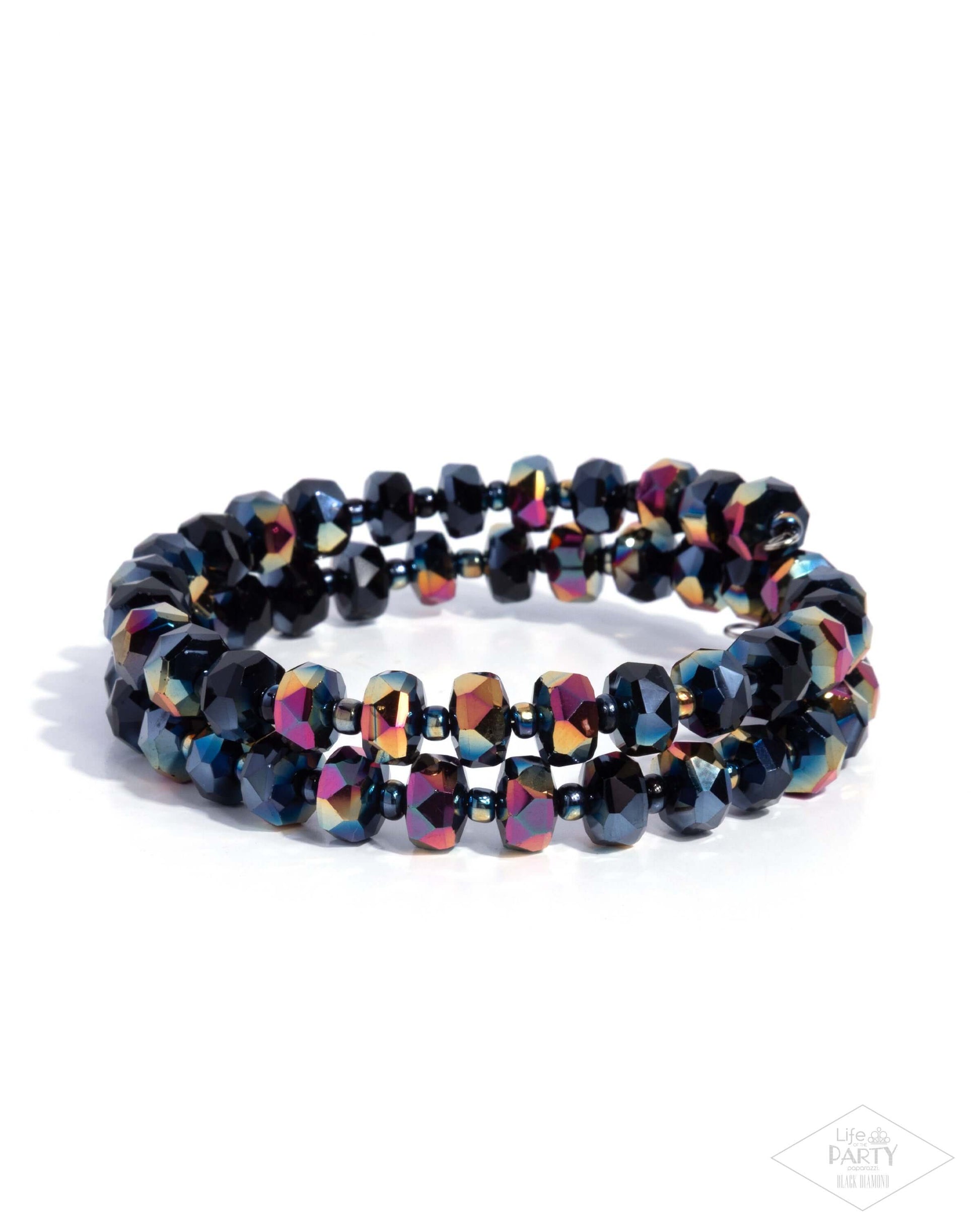 Seriously Stellar - Black Paparazzi Bracelet Accessories,Black,Bracelet,Coil Bracelet,Infinity Wrap,Oil Spill