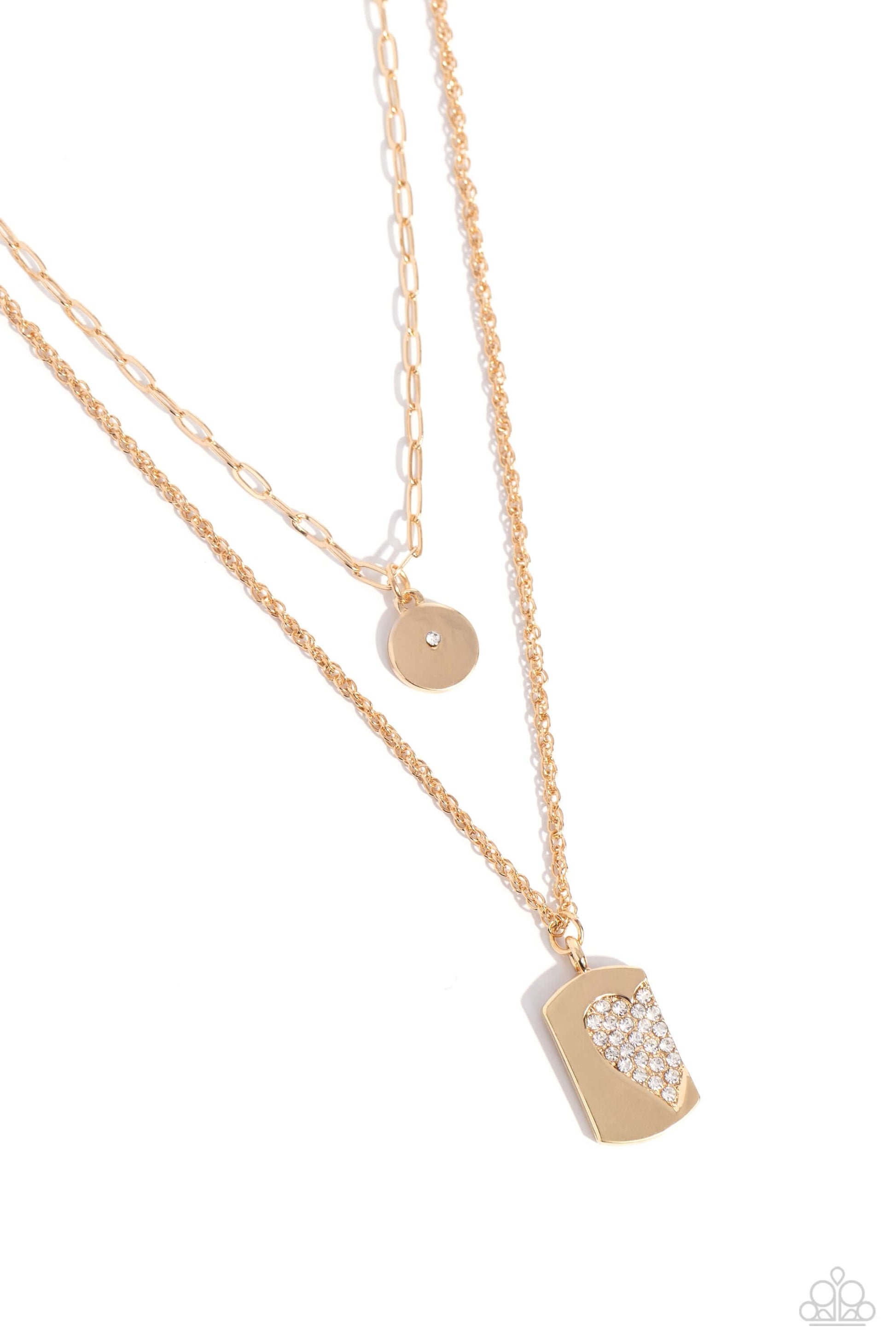 Half of My Heart - Gold Paparazzi Necklace $5 Jewelry with Janet Morgan Necklaces