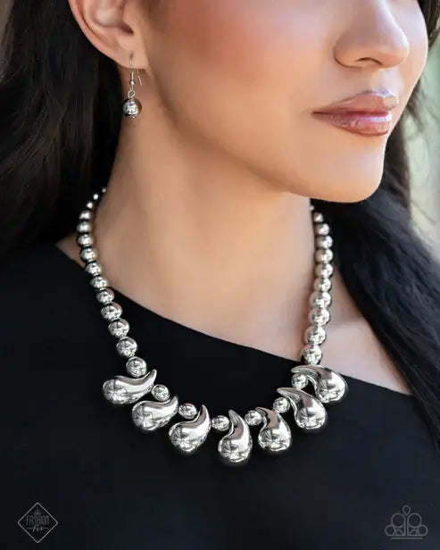 Paparazzi Magnificent Musings - Complete Trend Blend Accessories,Fashion Fix Set,Set,Silver