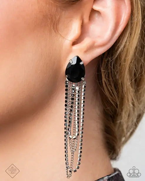 Paparazzi Magnificent Musings Accessories,Black,Fashion Fix Set,Set,Silver Accents