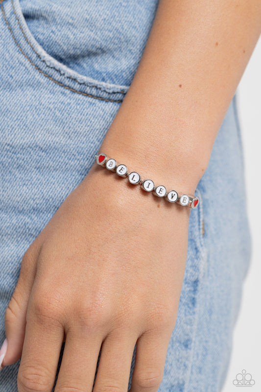 I Cant Believe It! - White Paparazzi Faith Bracelet $5 Jewelry with Janet Morgan Bracelets